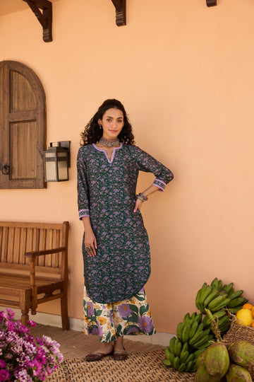 Pushpani Chanderi Print on Print Co-ord Set