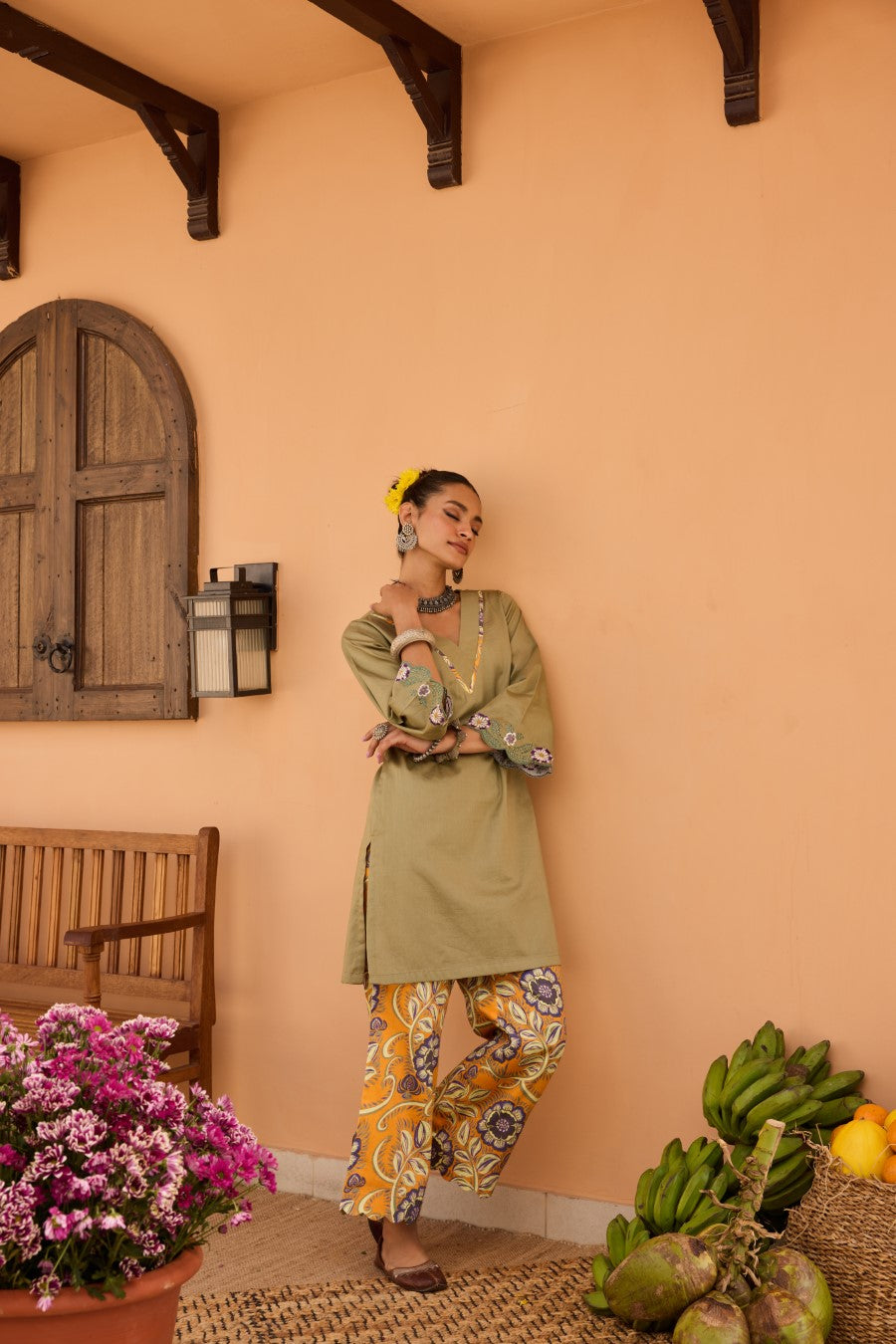 Arpita Printed Co-ord Set With Embroidery Detailing